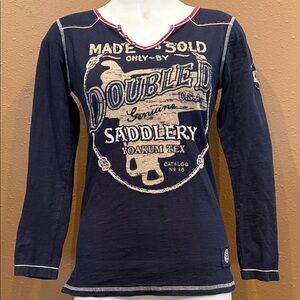 Double D Ranch Navy Long Sleeve Shirt